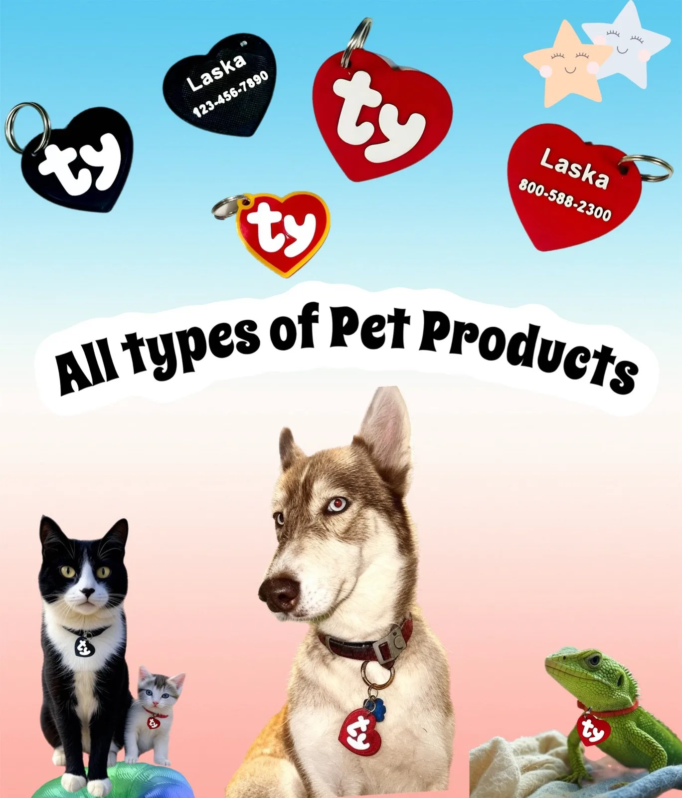 Custom Heart Pet Tag